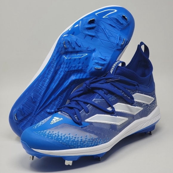 Adidas Men Size 12.5 Adizero Afterburner 9 Royal Blue Baseball Cleats HP2178 New